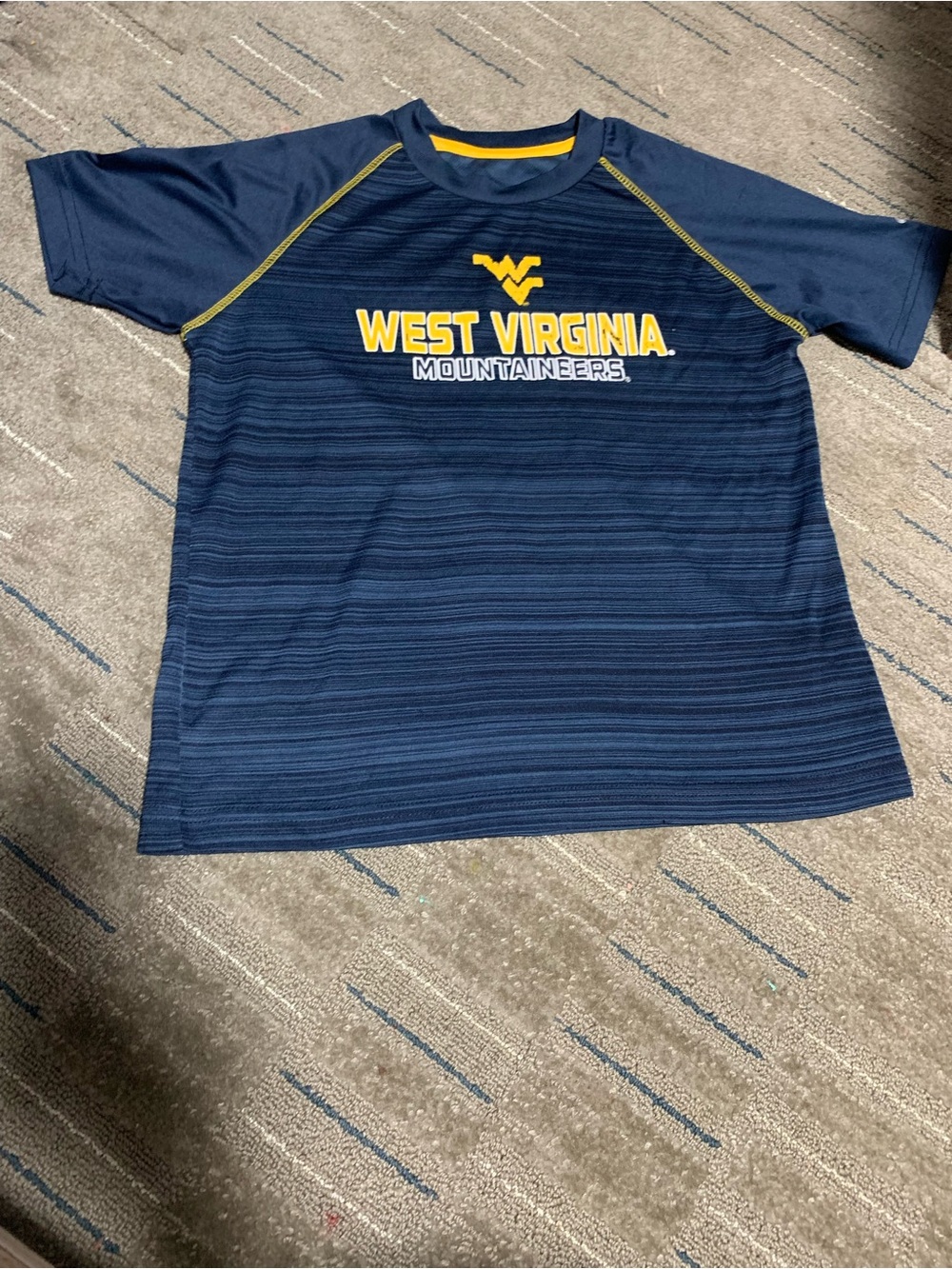 West Virginia Mountaineers Youth Large T-Shirt NCAA WVU Navy Performance Top